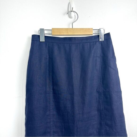 Vintage Guy Laroche Navy flax linen  pencil skirt - Picture 12 of 12